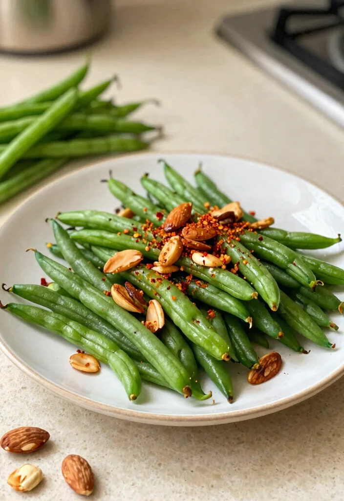 13 Easy Keto Side Dishes That Pair Perfectly With Any Dinner - 6. Spicy Green Beans Almondine 1