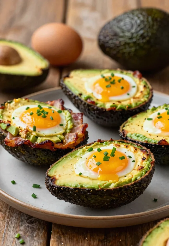 14 Best Low Carb Keto Recipes for Every Meal of the Day - 1. Avocado and Bacon Egg Cups 1