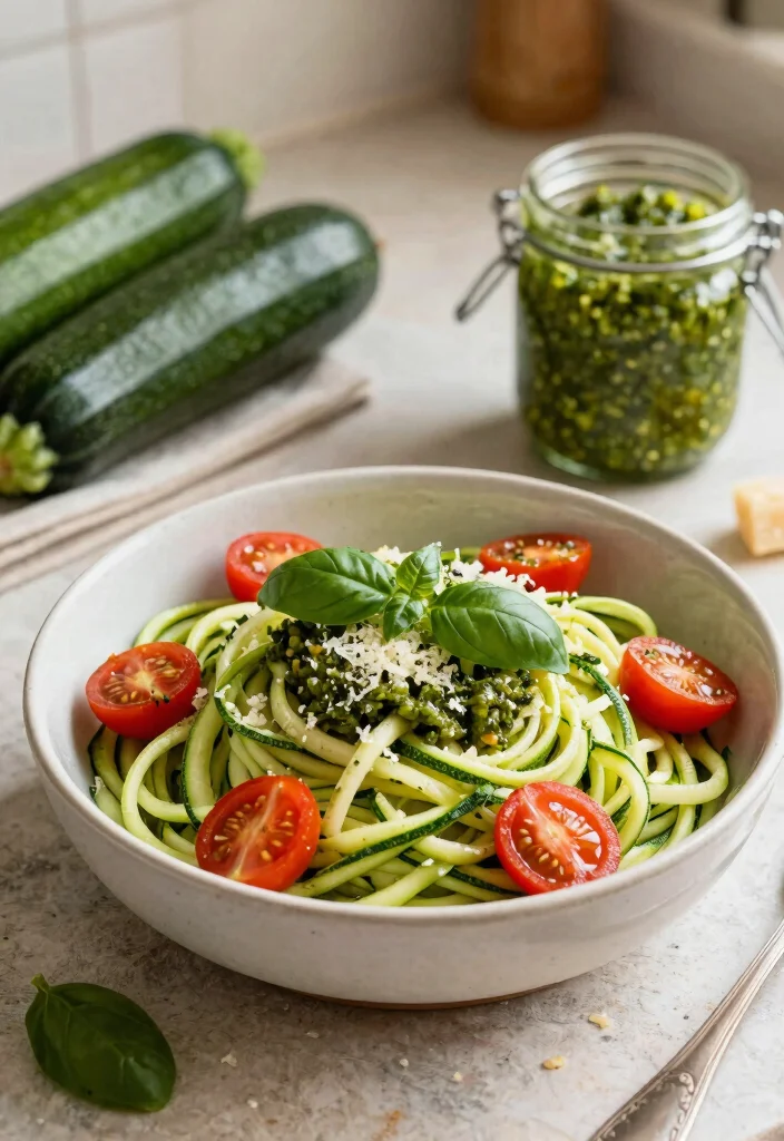14 Best Low Carb Keto Recipes for Every Meal of the Day - 3. Zucchini Noodles with Pesto 1