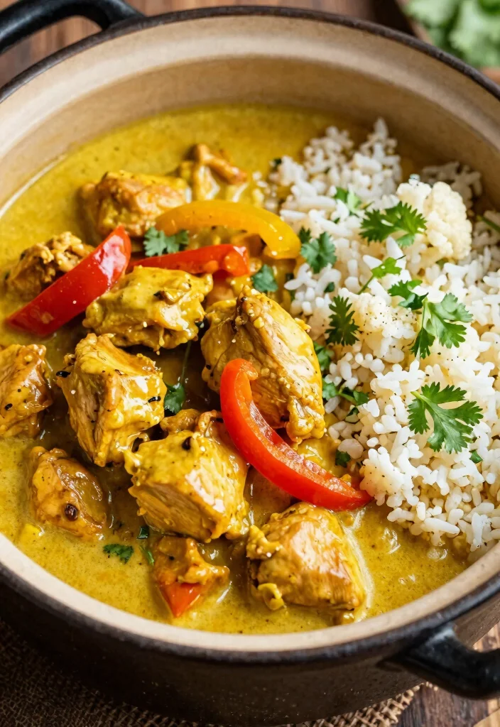 14 Easy Keto Chicken Crockpot Recipes Just Set It and Forget It - 6. Coconut Curry Chicken 1