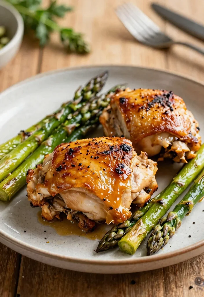 14 Easy Keto Dinners for Family That Everyone Will Love - 12. Baked Chicken Thighs with Asparagus 1