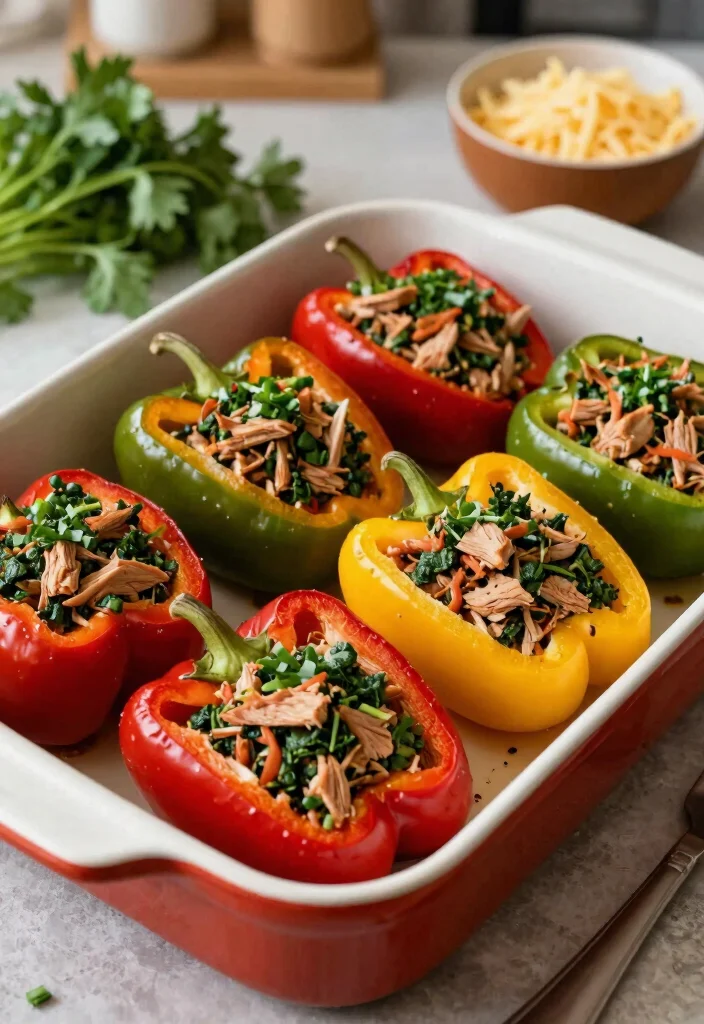 14 Healthy Keto Ground Turkey Recipes Lean Light and Delicious - 3. Turkey and Spinach Stuffed Peppers 1