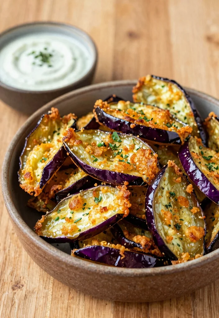 15 Best Air Fryer Keto Recipes Crispy Fast and Low Carb - 7. Air Fryer Eggplant Chips 1