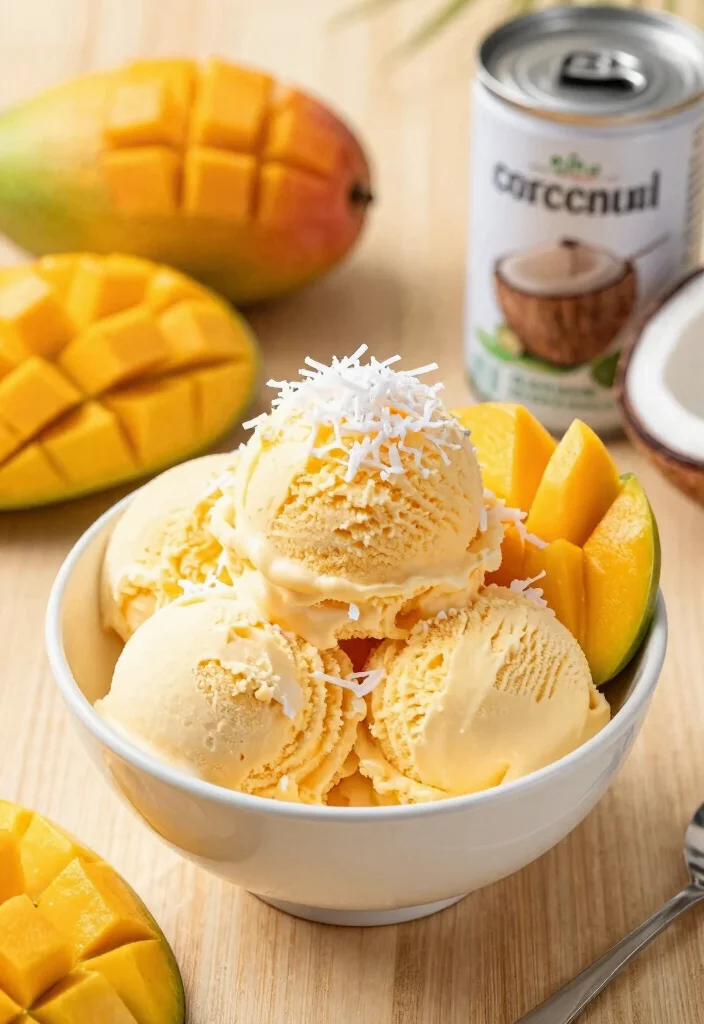 15 Creamy Keto Ice Cream Recipes You Can Make at Home - 12. Tropical Mango Coconut Ice Cream 1