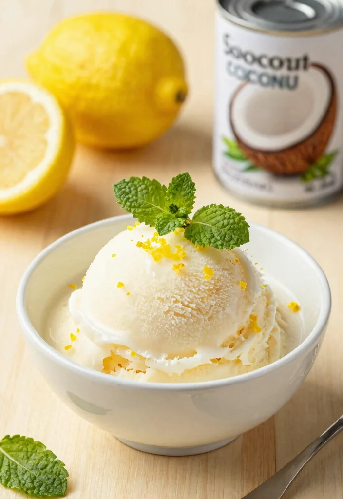 15 Creamy Keto Ice Cream Recipes You Can Make at Home - 8. Lemon Coconut Sorbet 1