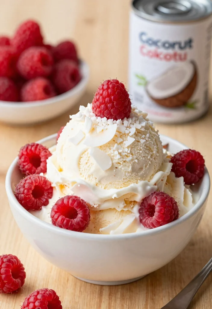 15 Creamy Keto Ice Cream Recipes You Can Make at Home - 9. Raspberry Coconut Delight 1
