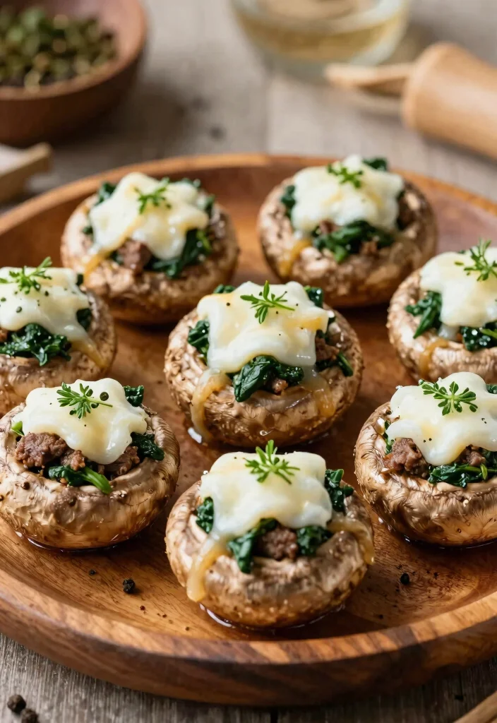15 Easy Ground Beef Keto Recipes That Are Budget Friendly - 11. Beef and Spinach Stuffed Mushrooms 1