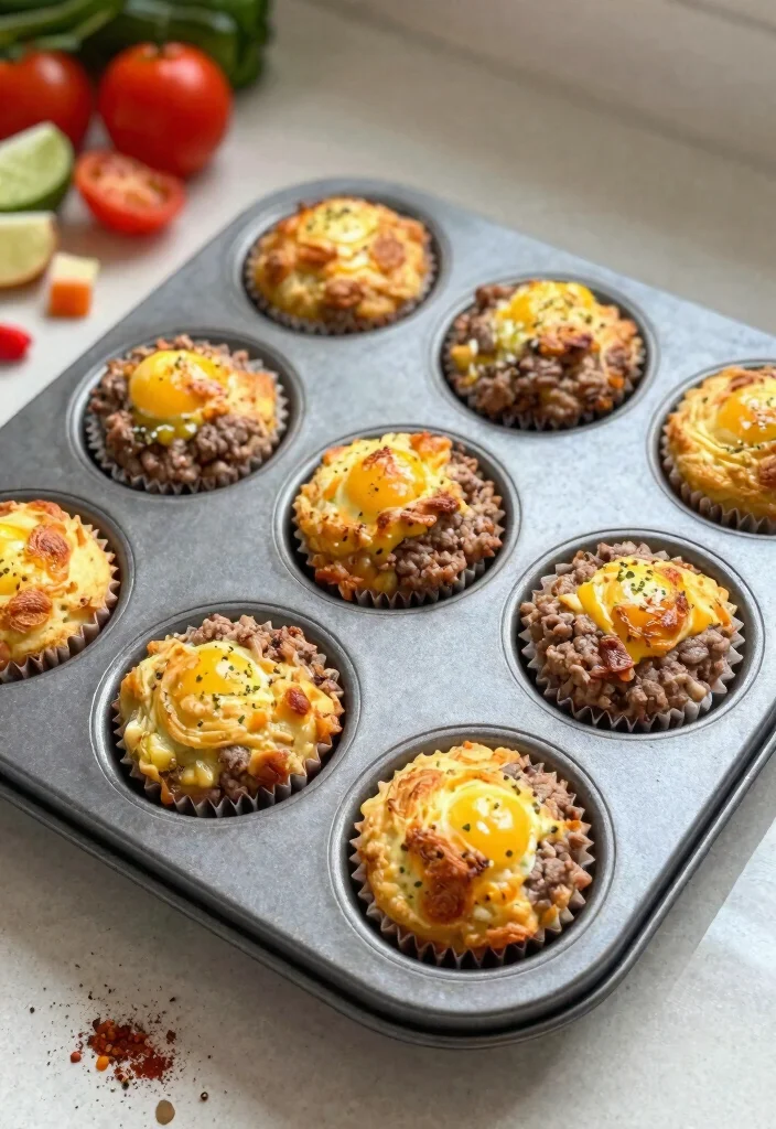 15 Easy Ground Beef Keto Recipes That Are Budget Friendly - 12. Ground Beef and Egg Breakfast Muffins 1