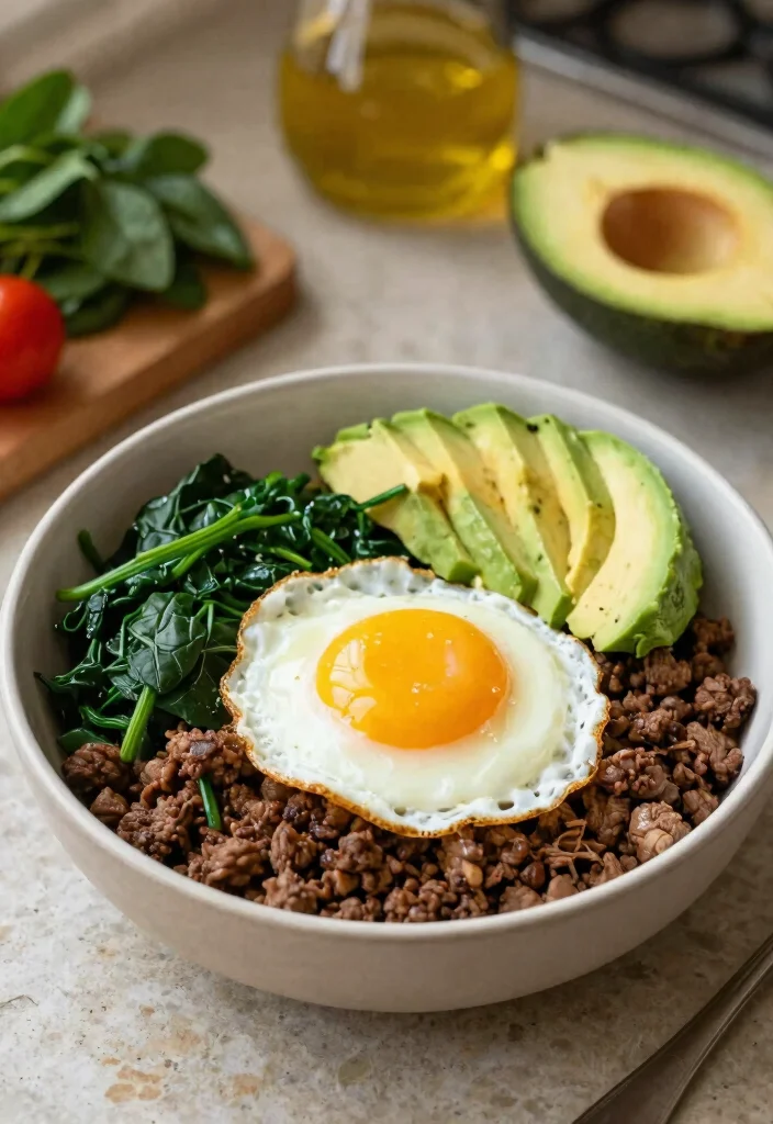 15 Easy Ground Beef Keto Recipes That Are Budget Friendly - 15. Ground Beef and Egg Breakfast Bowls 1