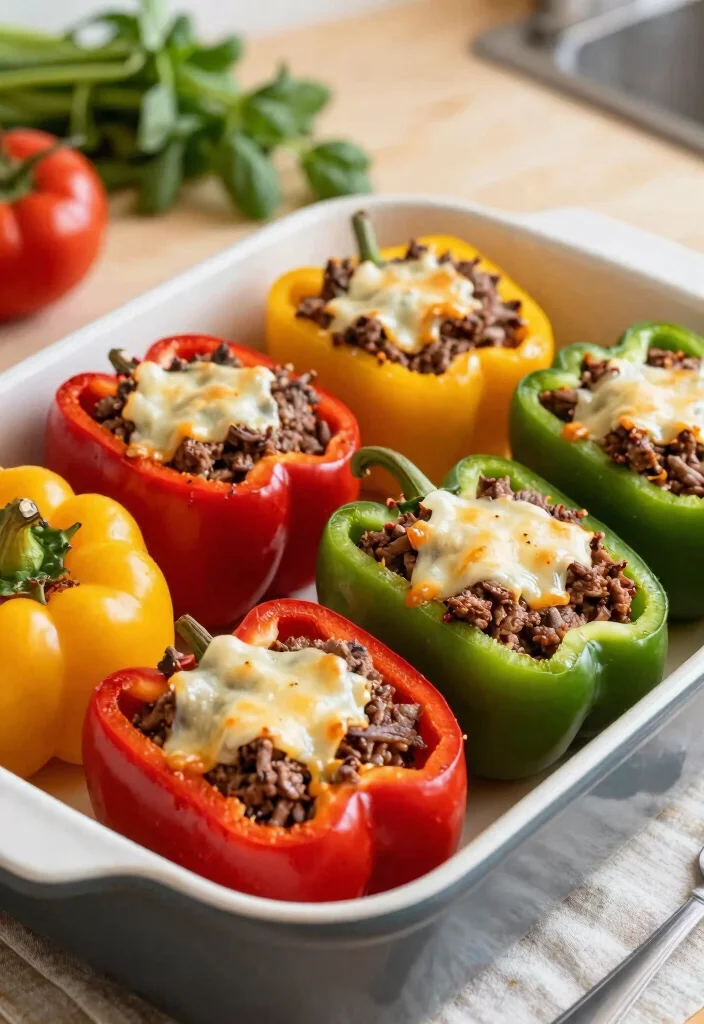 15 Easy Ground Beef Keto Recipes That Are Budget Friendly - 7. Ground Beef Stuffed Peppers 1