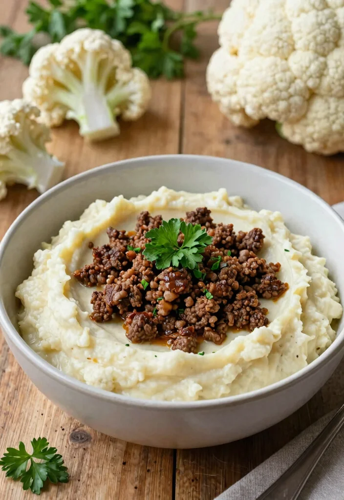 15 Easy Ground Beef Keto Recipes That Are Budget Friendly - 8. Beef and Cauliflower Mash 1