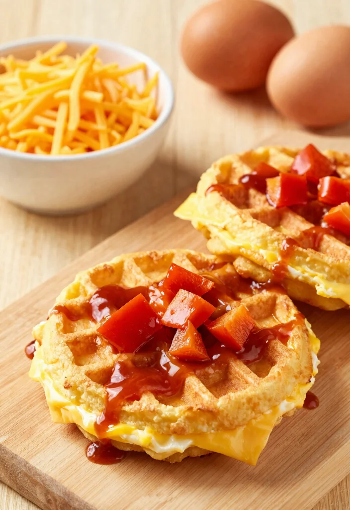 15 Easy Keto Chaffle Recipes: Crispy, Cheesy, and Totally Satisfying - 12. Egg and Cheese Breakfast Chaffles 1