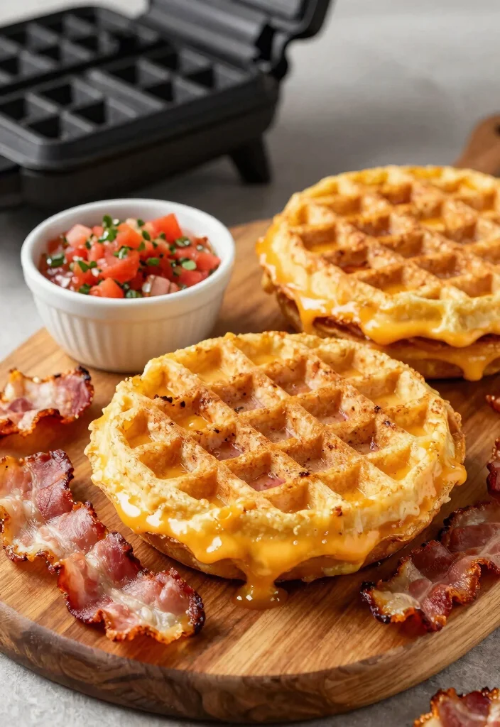 15 Easy Keto Chaffle Recipes: Crispy, Cheesy, and Totally Satisfying - 5. Bacon and Cheese Chaffles 1