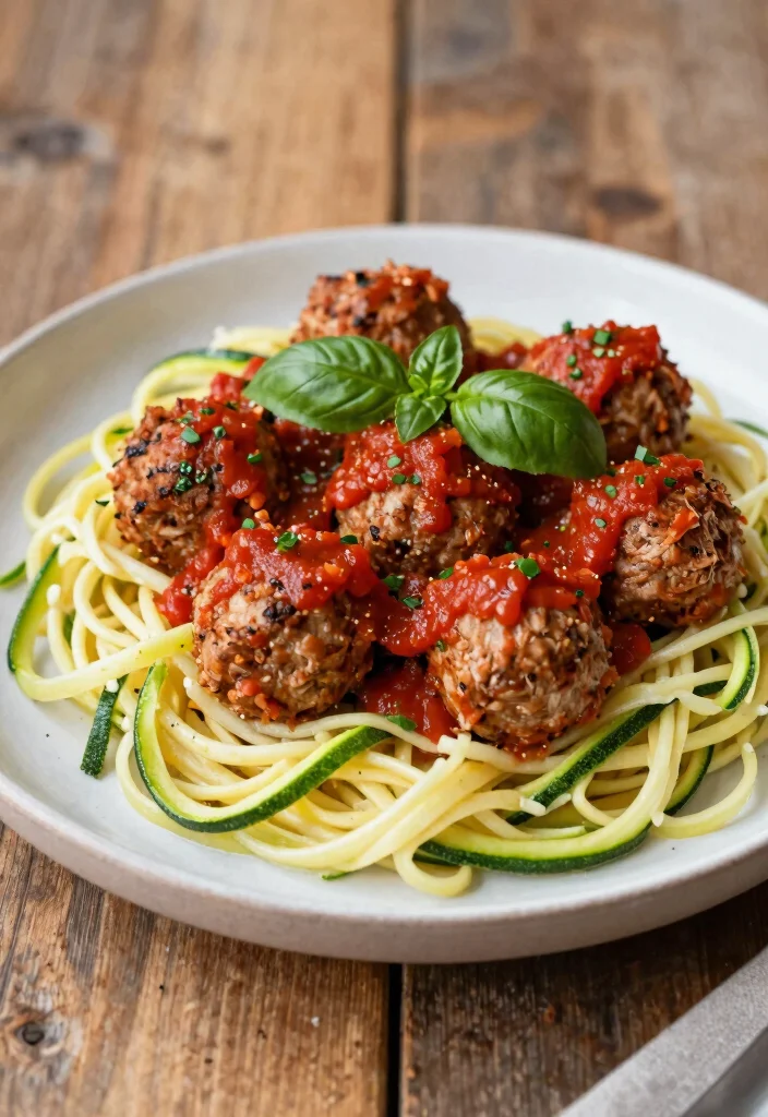 15 Easy Keto Dinner Recipes You Can Make in Under 30 Minutes - 13. Turkey Meatballs with Zucchini Noodles 1