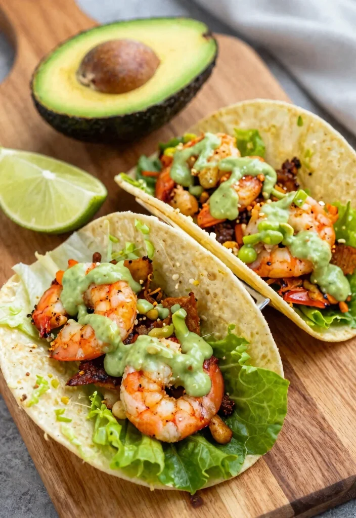 15 Easy Keto Dinner Recipes You Can Make in Under 30 Minutes - 2. Spicy Shrimp Tacos with Avocado Sauce 1