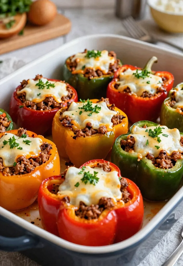 15 Easy Keto Dinner Recipes You Can Make in Under 30 Minutes - 8. Stuffed Bell Peppers 1