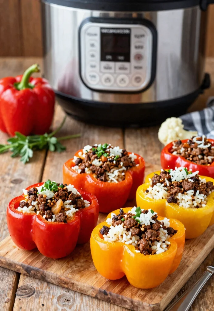 15 Easy Keto Instant Pot Recipes for Fast and Flavorful Dinners - 14. Stuffed Bell Peppers 1
