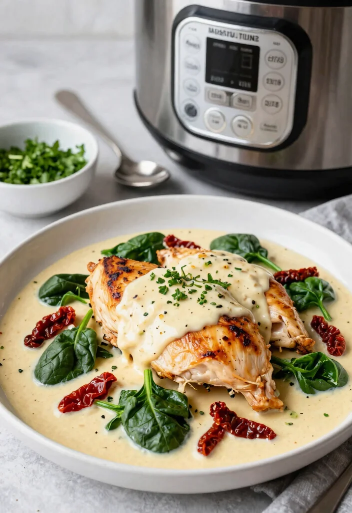 15 Easy Keto Instant Pot Recipes for Fast and Flavorful Dinners - 2. Creamy Garlic Tuscan Chicken 1