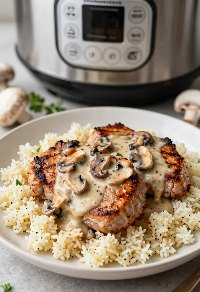 15 Easy Keto Instant Pot Recipes for Fast and Flavorful Dinners - 8. Instant Pot Pork Chops with Mushroom Gravy 1