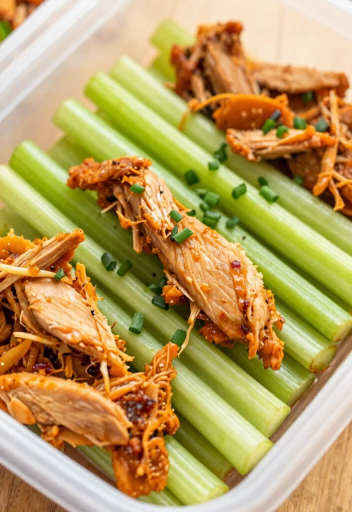 15 Easy Keto Lunches for Work You Can Pack and Go - 10. Buffalo Chicken Celery Sticks 1