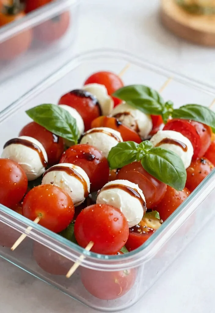 15 Easy Keto Lunches for Work You Can Pack and Go - 14. Caprese Salad Skewers 1