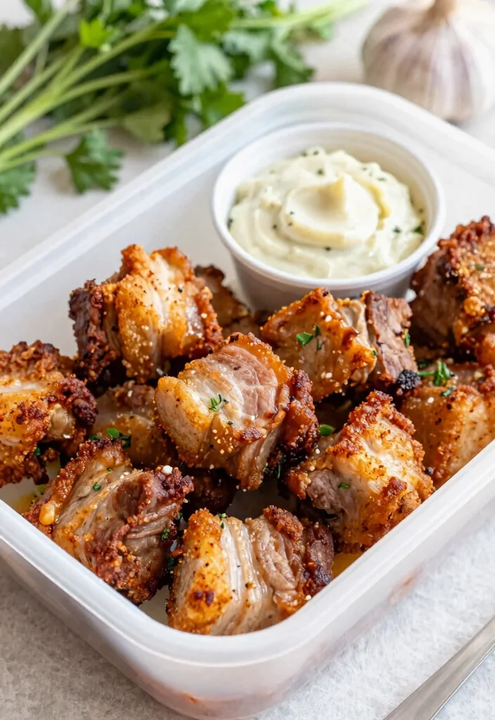 15 Easy Keto Lunches for Work You Can Pack and Go - 15. Pork Belly Bites with Garlic Aioli 1