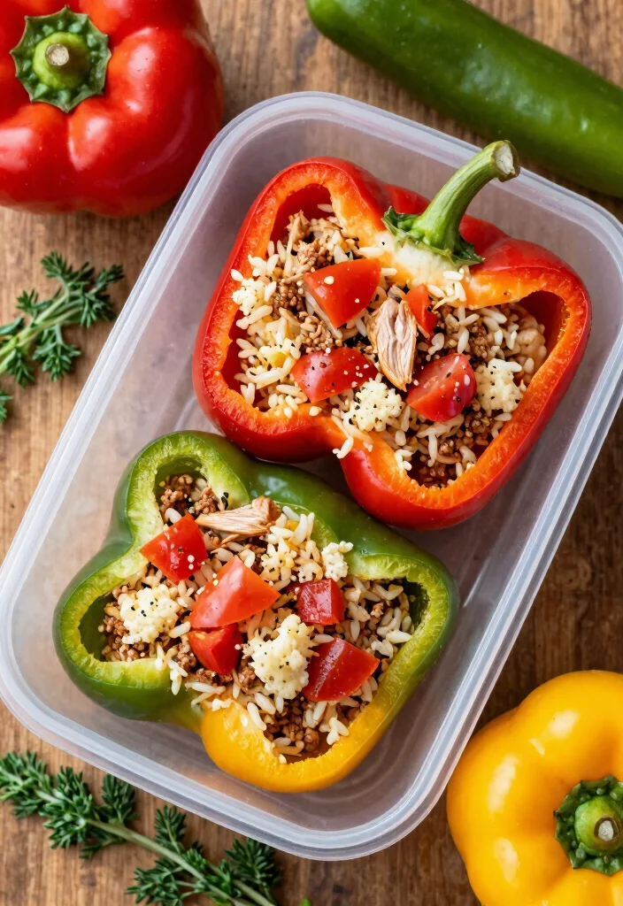 15 Easy Keto Lunches for Work You Can Pack and Go - 2. Stuffed Bell Peppers with Cauliflower Rice 1