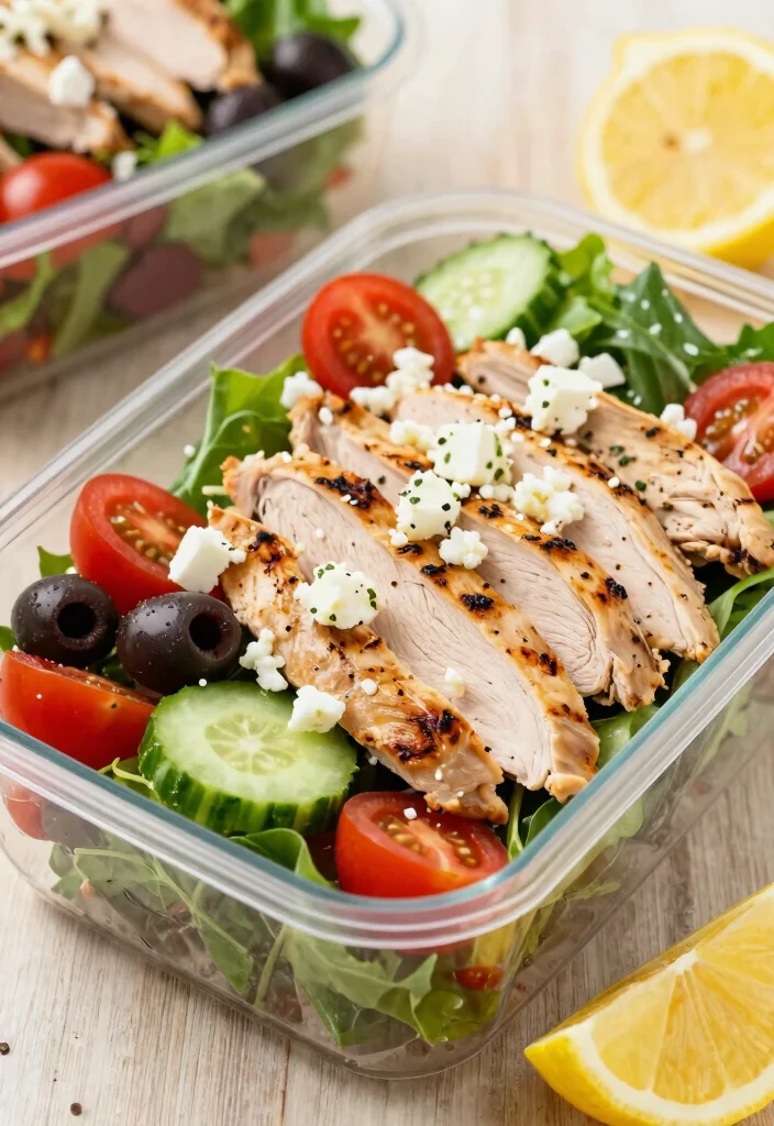 15 Easy Keto Lunches for Work You Can Pack and Go - 8. Greek Salad with Grilled Chicken 1