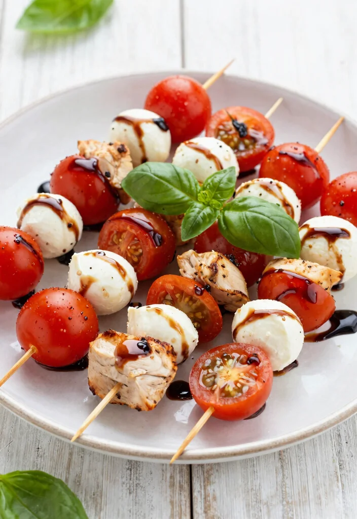 15 Genius Keto Rotisserie Chicken Recipes to Use Every Last Bite - 13. Chicken Caprese Skewers 1