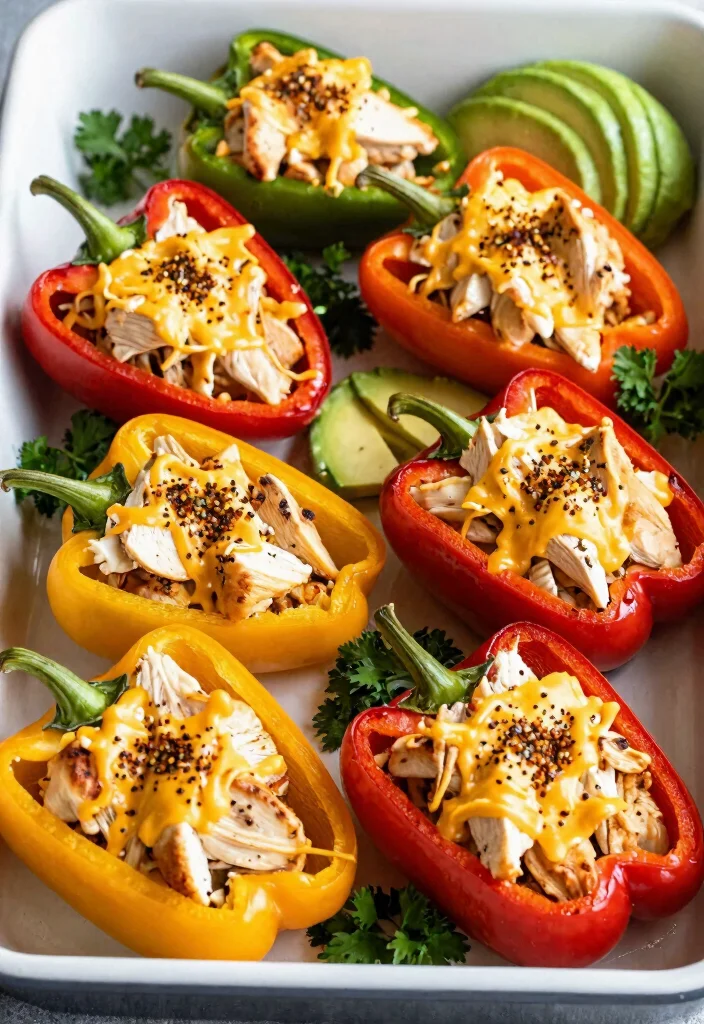 15 Genius Keto Rotisserie Chicken Recipes to Use Every Last Bite - 6. Chicken Stuffed Bell Peppers 1