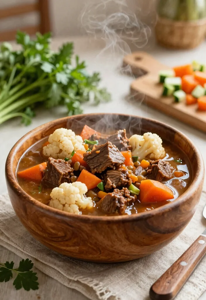 15 Hearty Keto Soups and Stews to Keep You Warm All Winter - 2. Keto Beef Stew with Cauliflower 1