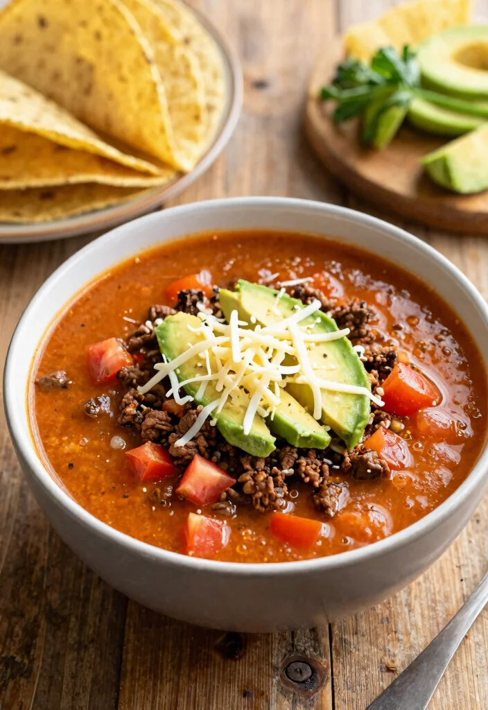 15 Hearty Keto Soups and Stews to Keep You Warm All Winter - 7. Keto Taco Soup 1