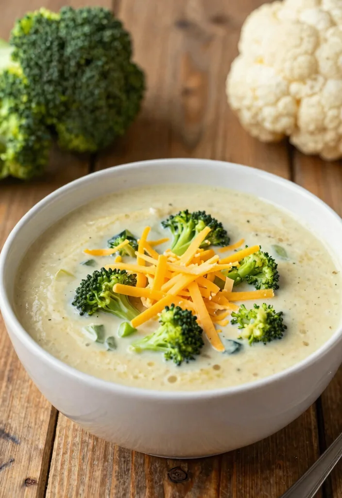 15 Hearty Keto Soups and Stews to Keep You Warm All Winter - 8. Cheesy Broccoli and Cauliflower Soup 1