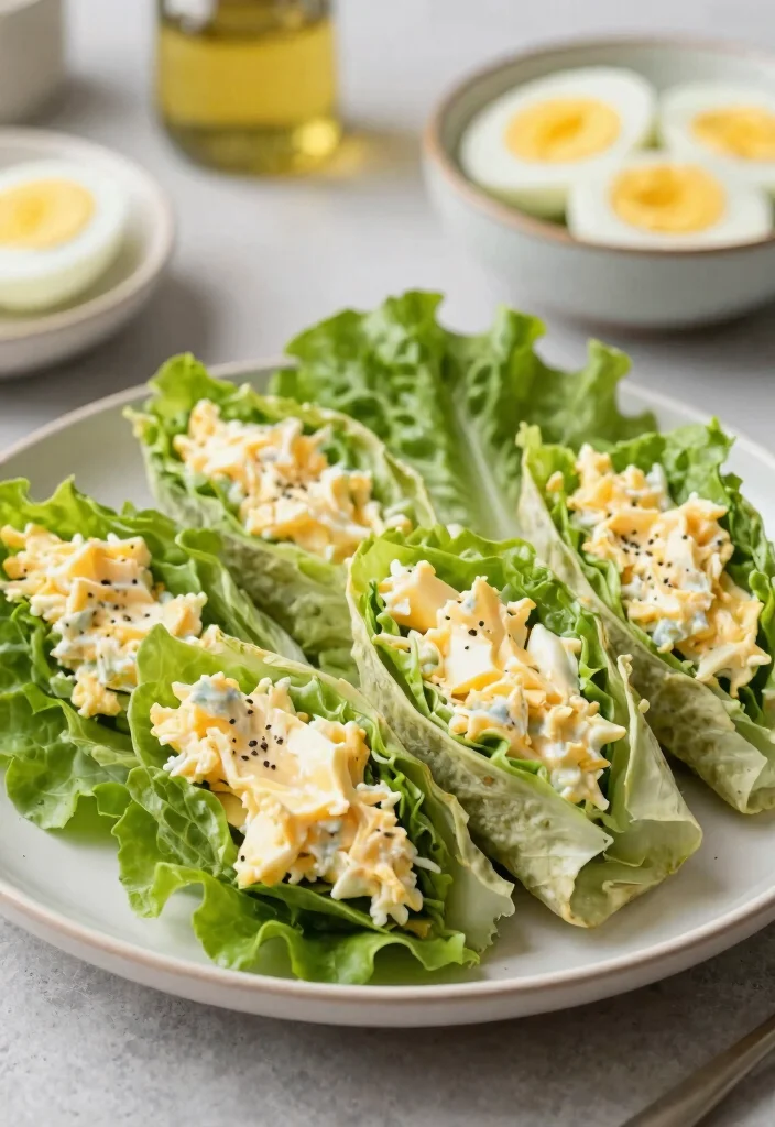 15 Simple Keto Recipes for Beginners to Start Strong - 13. Egg Salad Lettuce Wraps 1