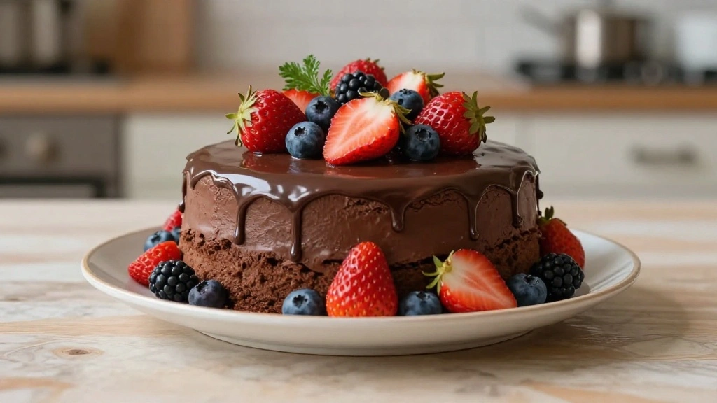 Chocolate Strawberry Cake with Fresh Berries