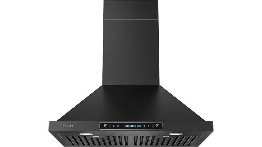 30 inch black wall mount hood